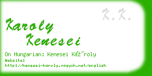 karoly kenesei business card